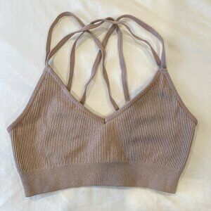 Lilac Aerie Ribbed Criss Cross Back Strap Sports Bra Size Small